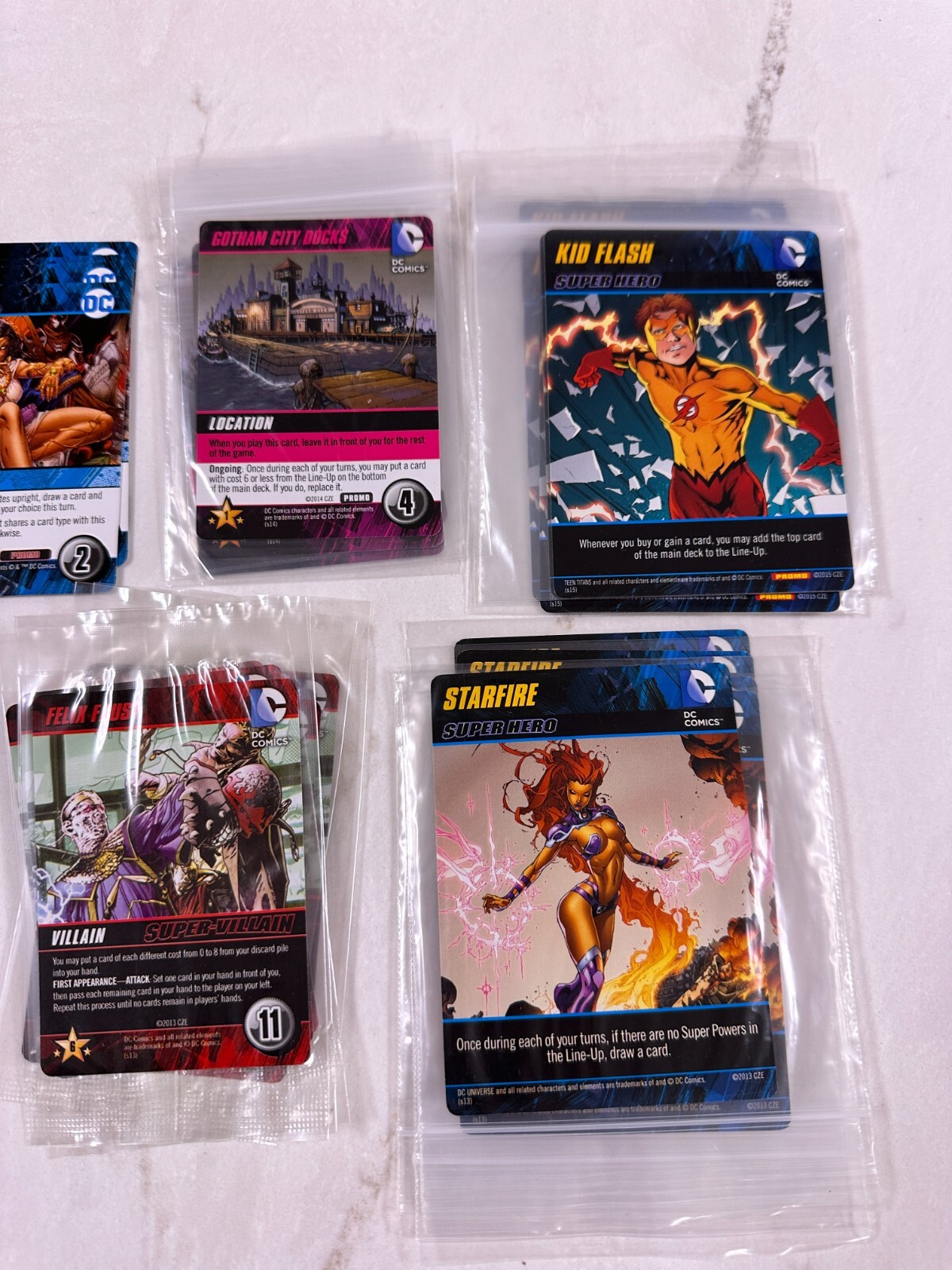 DC Deck-Building Game PROMO CARD SET: Felix Faust Gotham City Dock Gypsy Star F