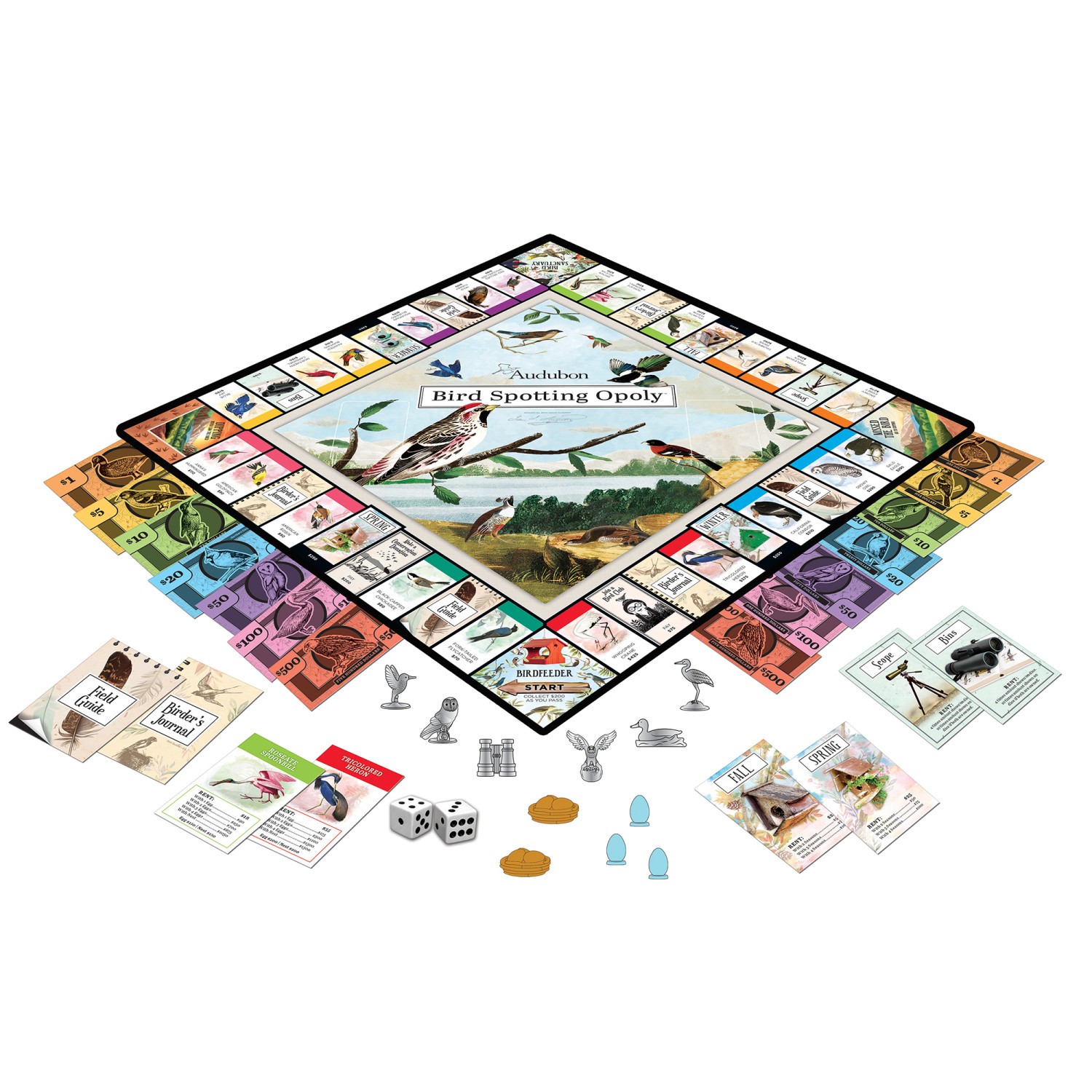 MasterPieces – Audubon – Bird Spotting Opoly Family Board Game
