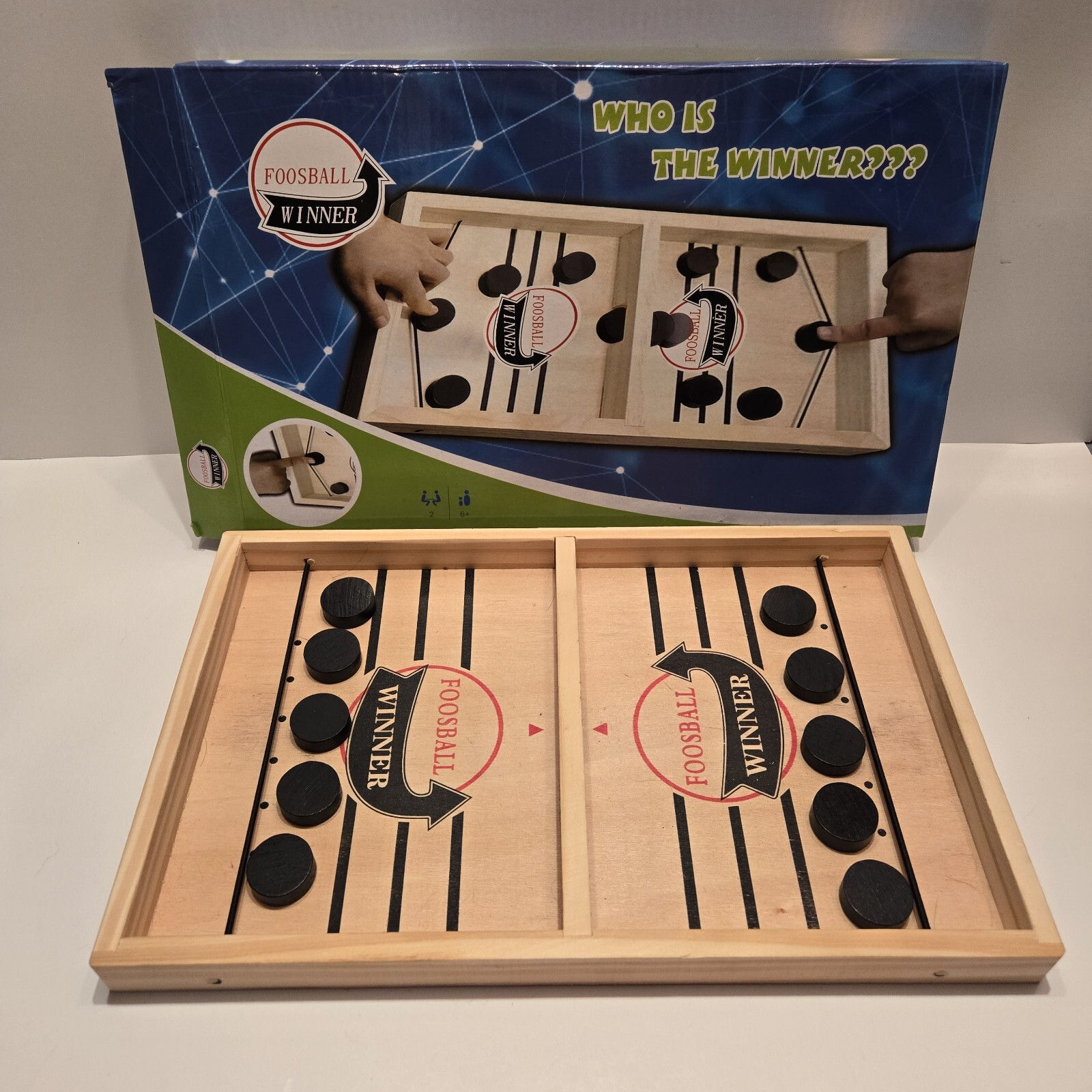 Sling Puck Board Game Table Top Foosball Game Wooden Family Games Fast Sling