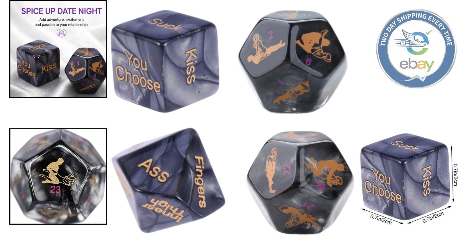 Luxury 12-Sided Dice for Couples – Ignite Passion with 60 Romantic Actions