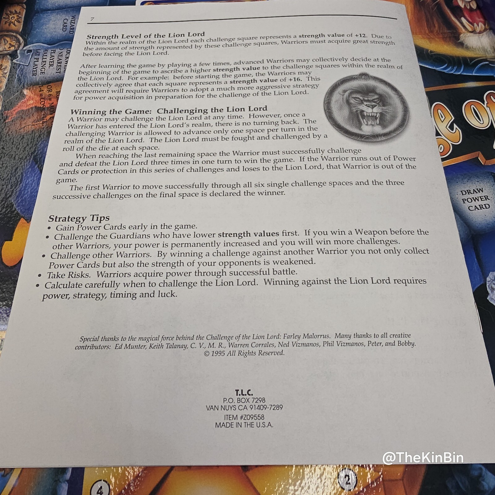 Challenge Of The Lion Lord 1995 Board Game Rare Vintage 100% Complete GUC