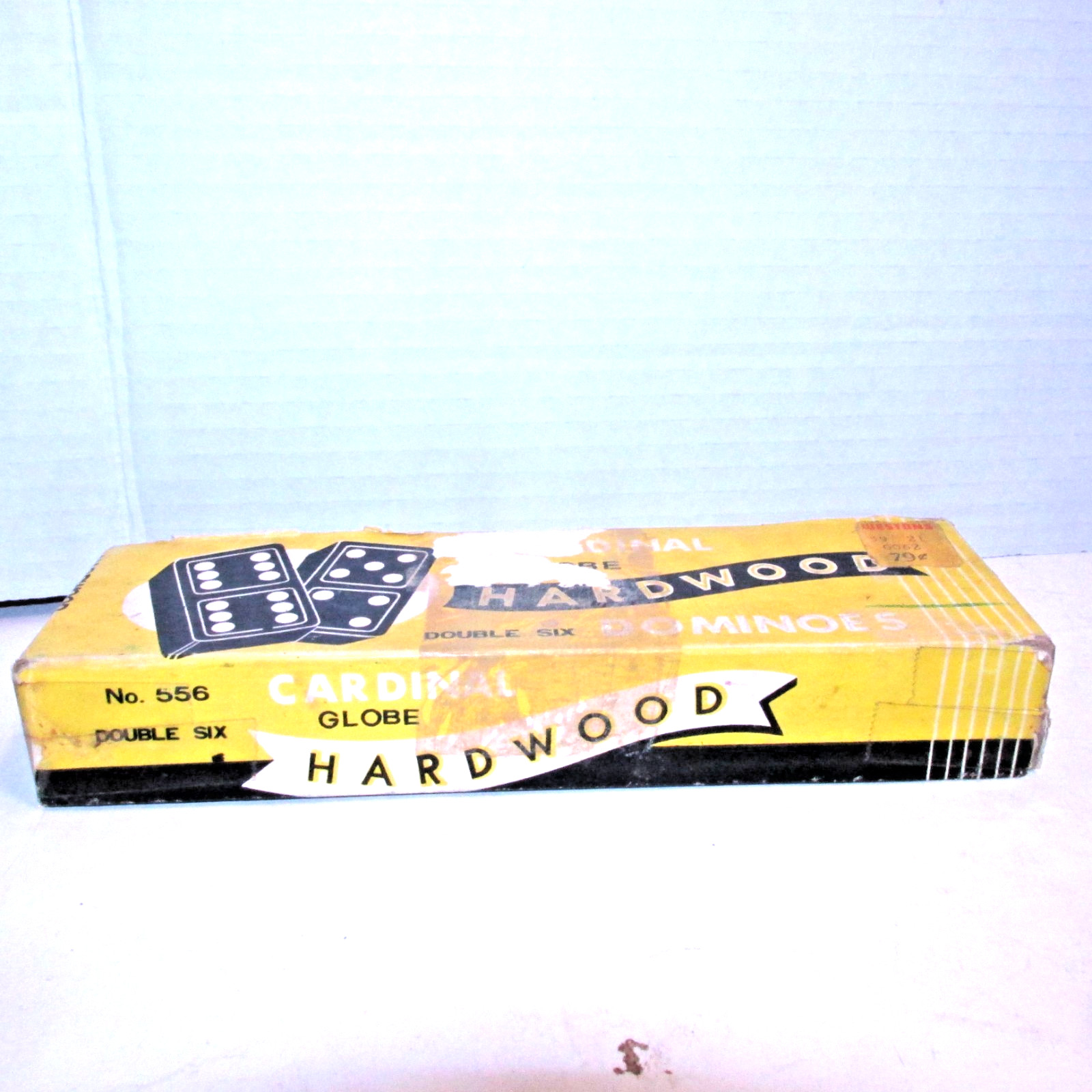 Vintage Dominoes GLOBE Double Six Black Hardwood Japan #556 Cardinal Products NY