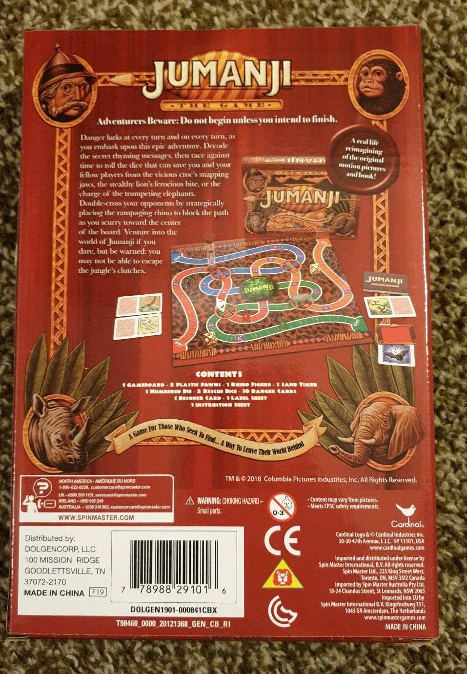 New Jumanji – Ready-to-roll – Fast paced game ! – by Cardinal ( Travel size )