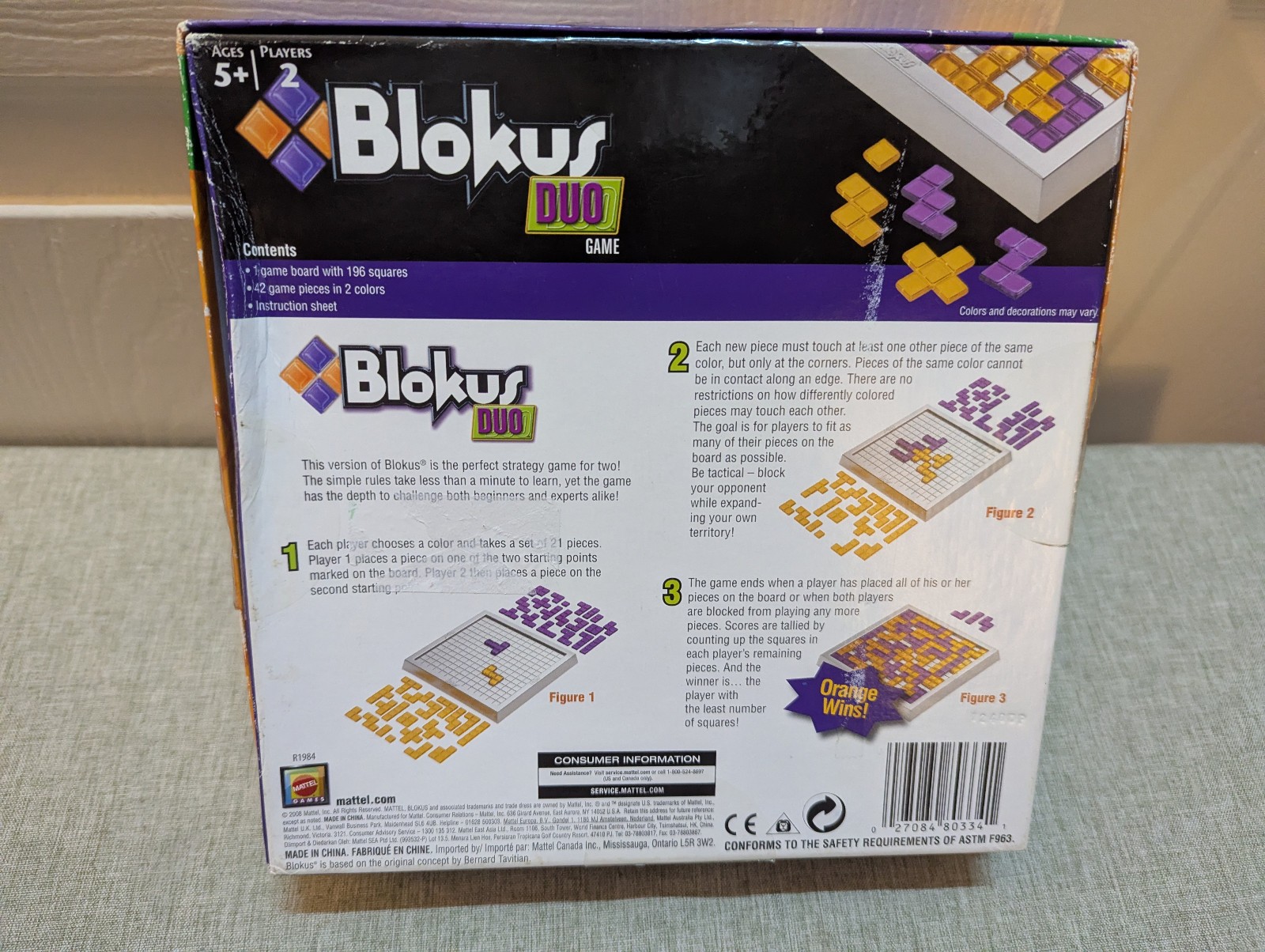 Mattel 2008 Blokus Duo Travel Board Game Fully Complete w/ 42 Tiles, Very Good