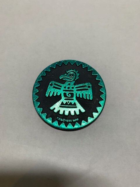 2 Metalic Green colored vintage pogs from The World Pog Federation 1995