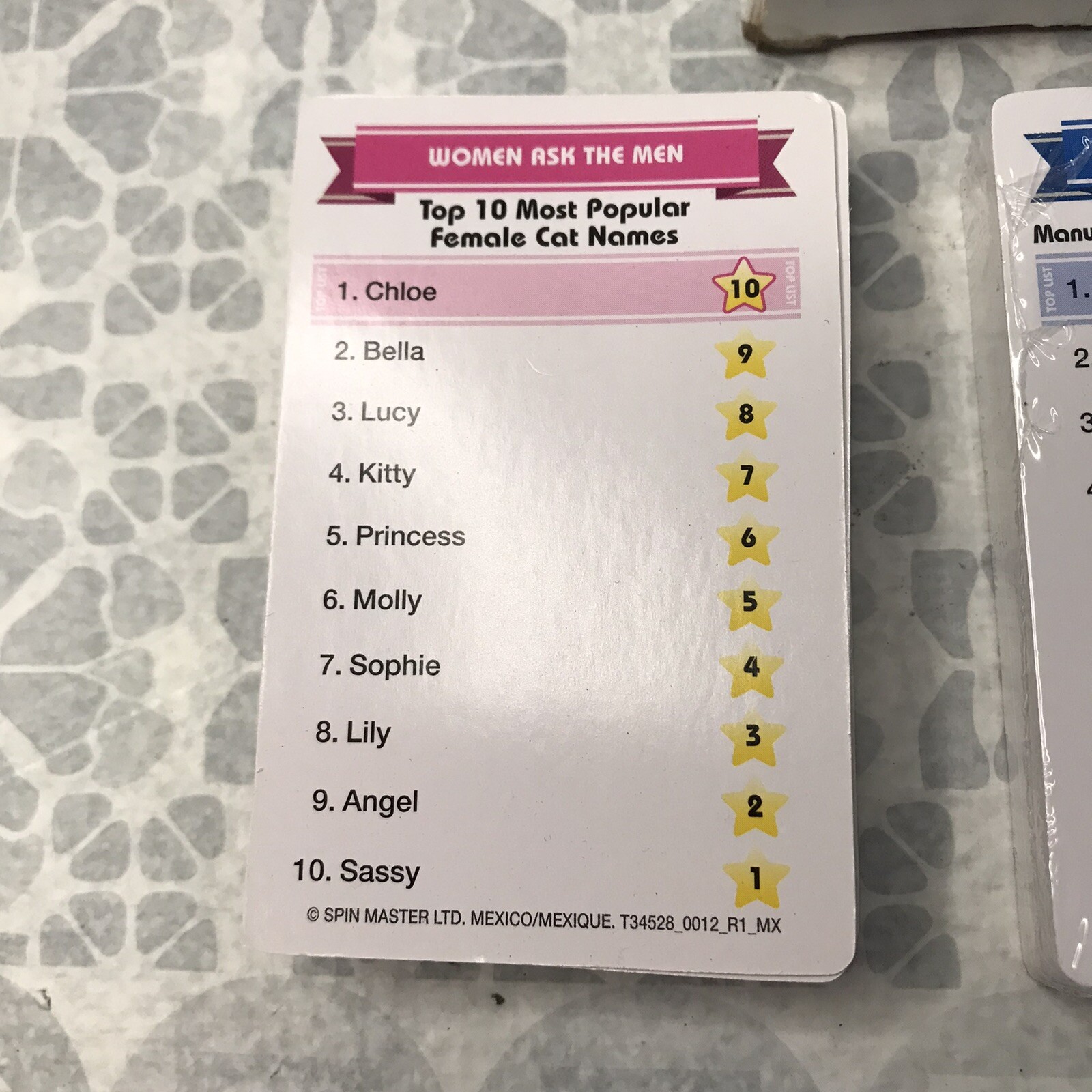 Battle Of The Sexes Top List Adult Card Game  2+ Players