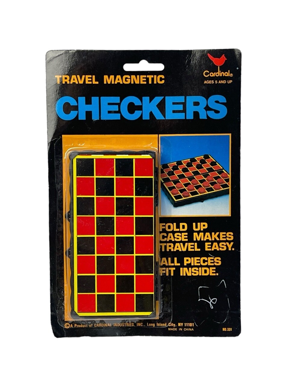 Vintage Cardinal Mini Magnetics Checkers Travel Size Miniature Board Game NEW