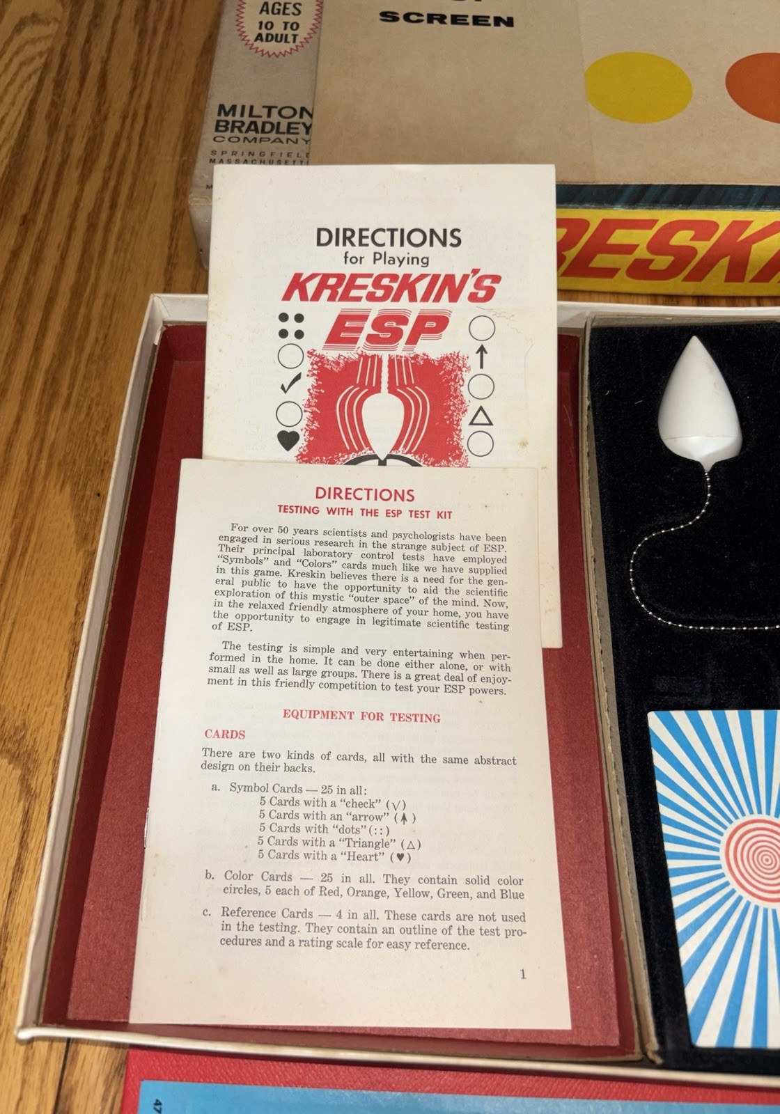 1967 Kreskin’s ESP Game by Milton Bradley Complete in Good Condition