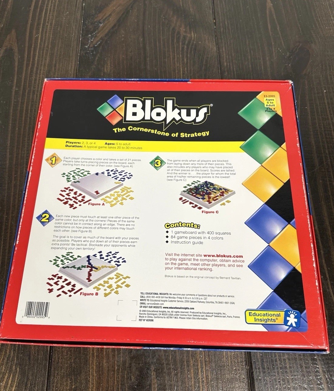Mattel Blokus Educational Strategy Board Game 2003 Complete Board and Pieces