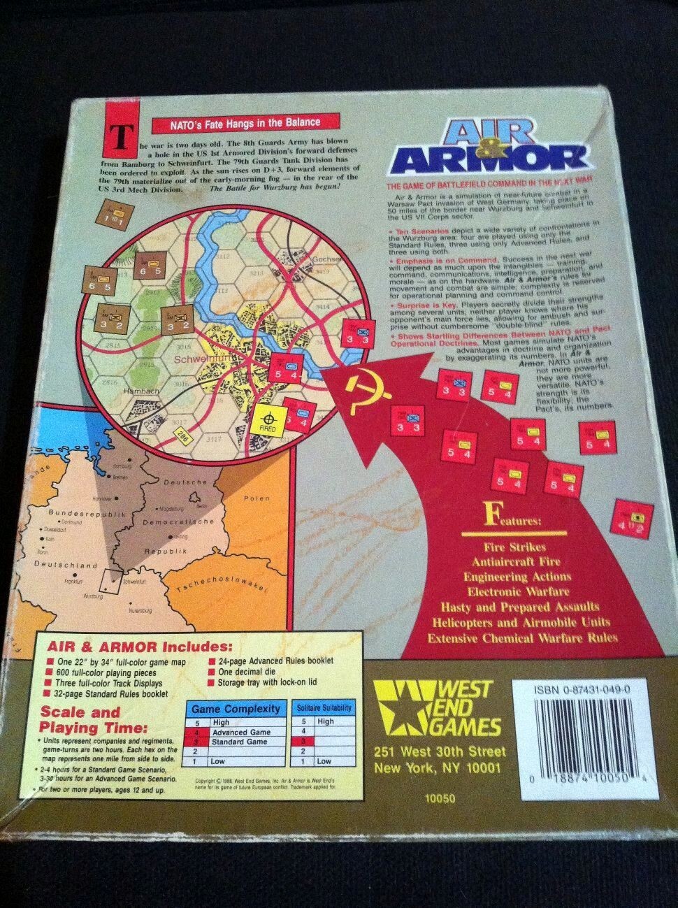 West End Games 10050 WEG Air & Armor Battlefield Command In The Next War 2nd Ed