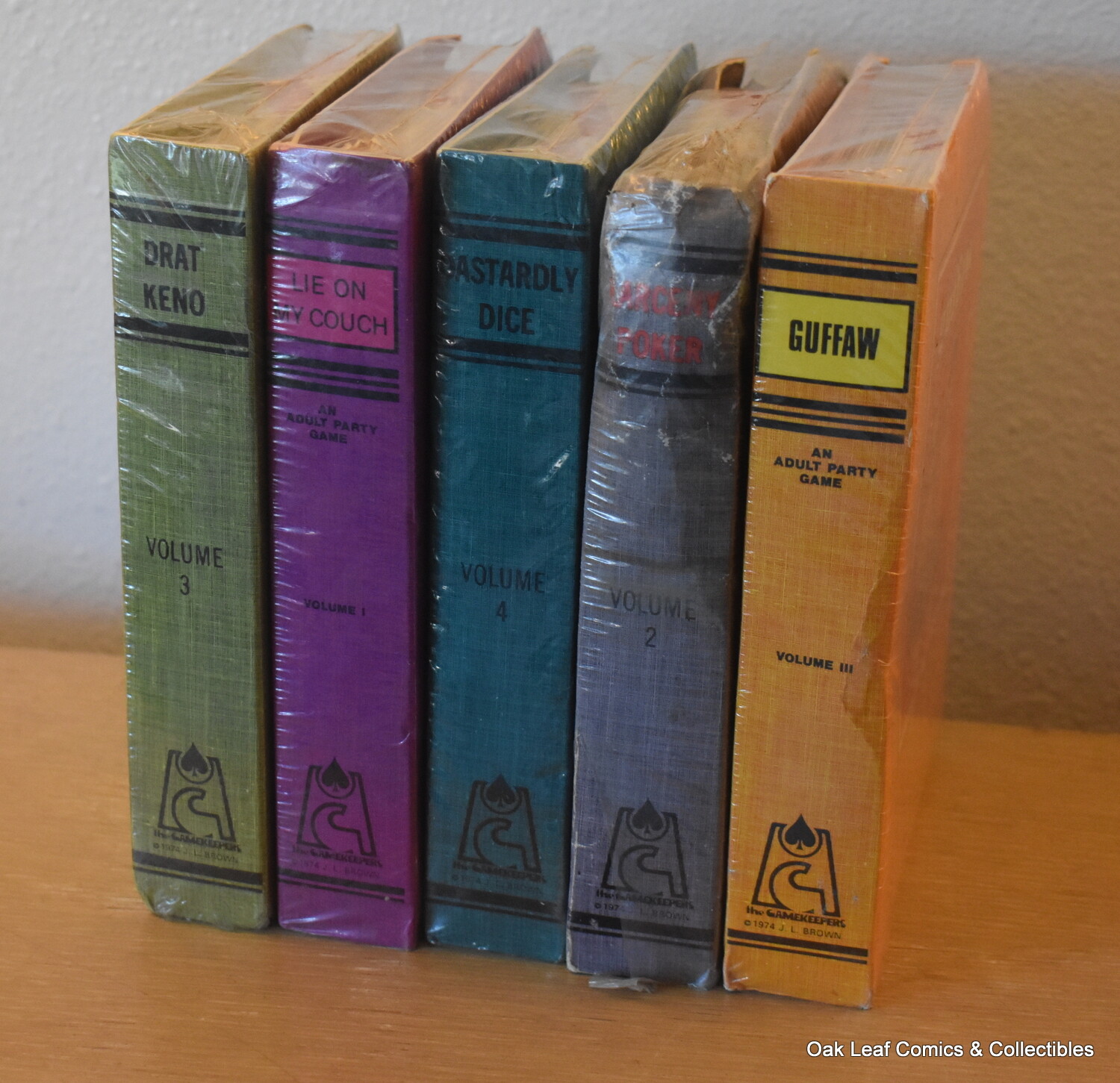 Lot of 5 Adult Party Games 1974 J.L. Brown. ALL still SEALED!
