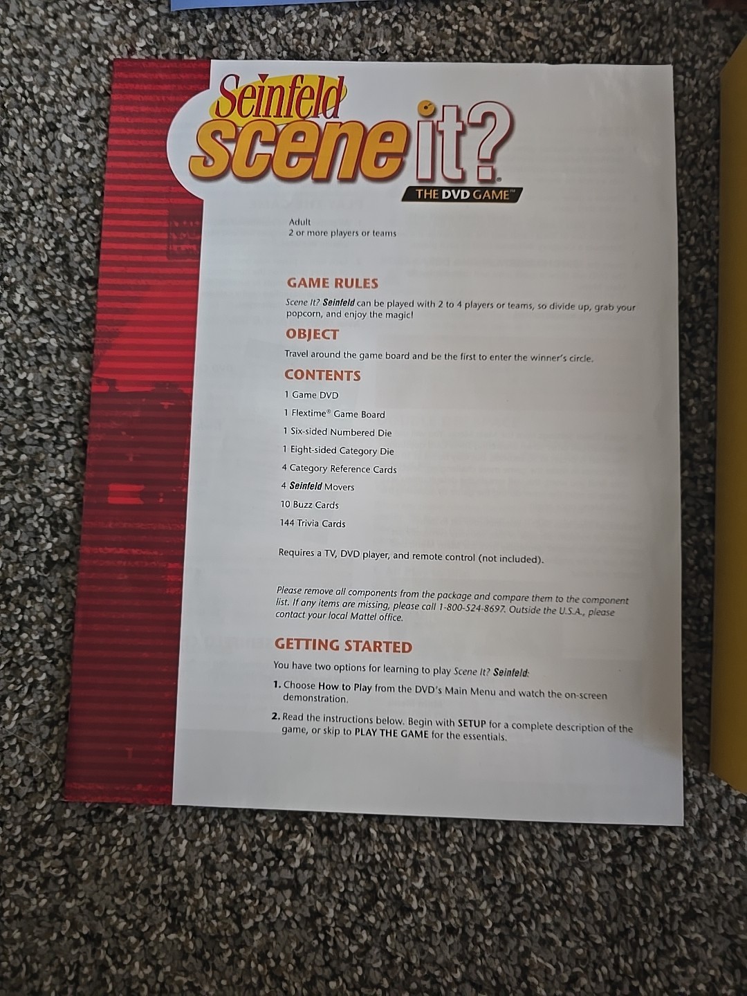 Seinfeld Scene It DVD Board Game Mattel Complete Trivia Free Ship Add’l