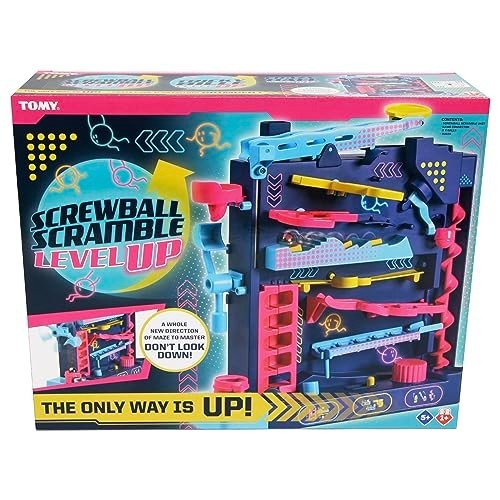 Vertical Marble Maze Game – Screwball Scramble Challenge for 1-4 Players, Ages 5