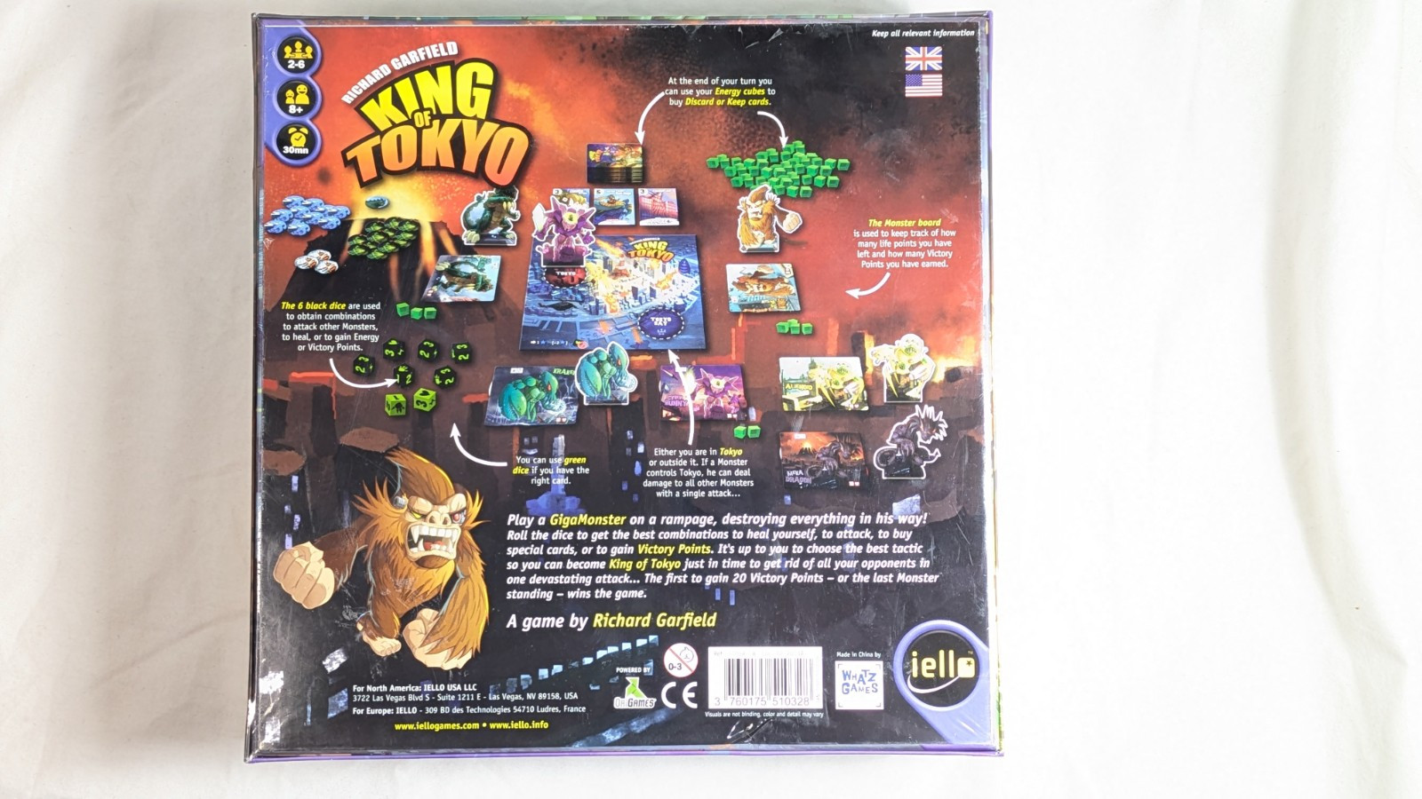 IELLO Richard Garfield King Of Tokyo Award Winning Board Game 2015