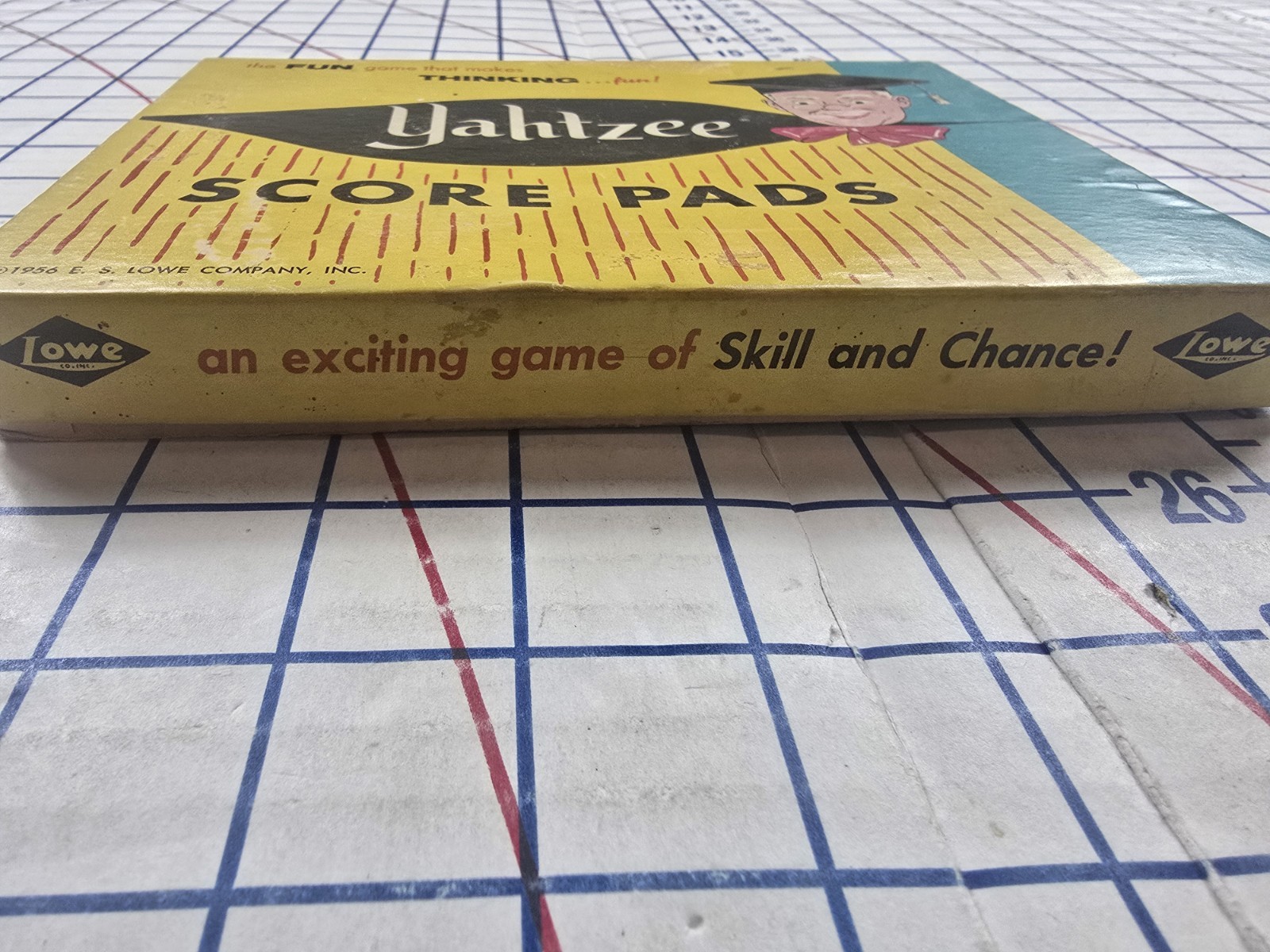 VTG Vintage 1950’s-60’s Yahtzee – Score Pads (4) – in Original Box E.S. Lowe Co