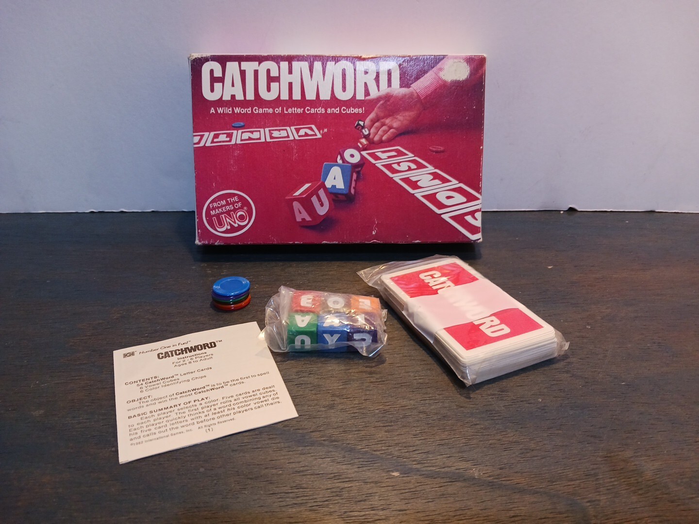 Vintage 1982 CATCHWORD “A Wild Word Game of Letters and Cubes!” 100% Complete