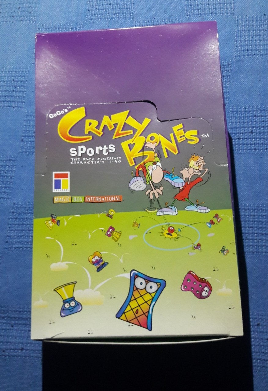 ☆ 36 SEALED PACKS GoGo’s CRAZY BONES “SPORTS” w/ DISPLAY BOX ☆ RARE FIND ☆