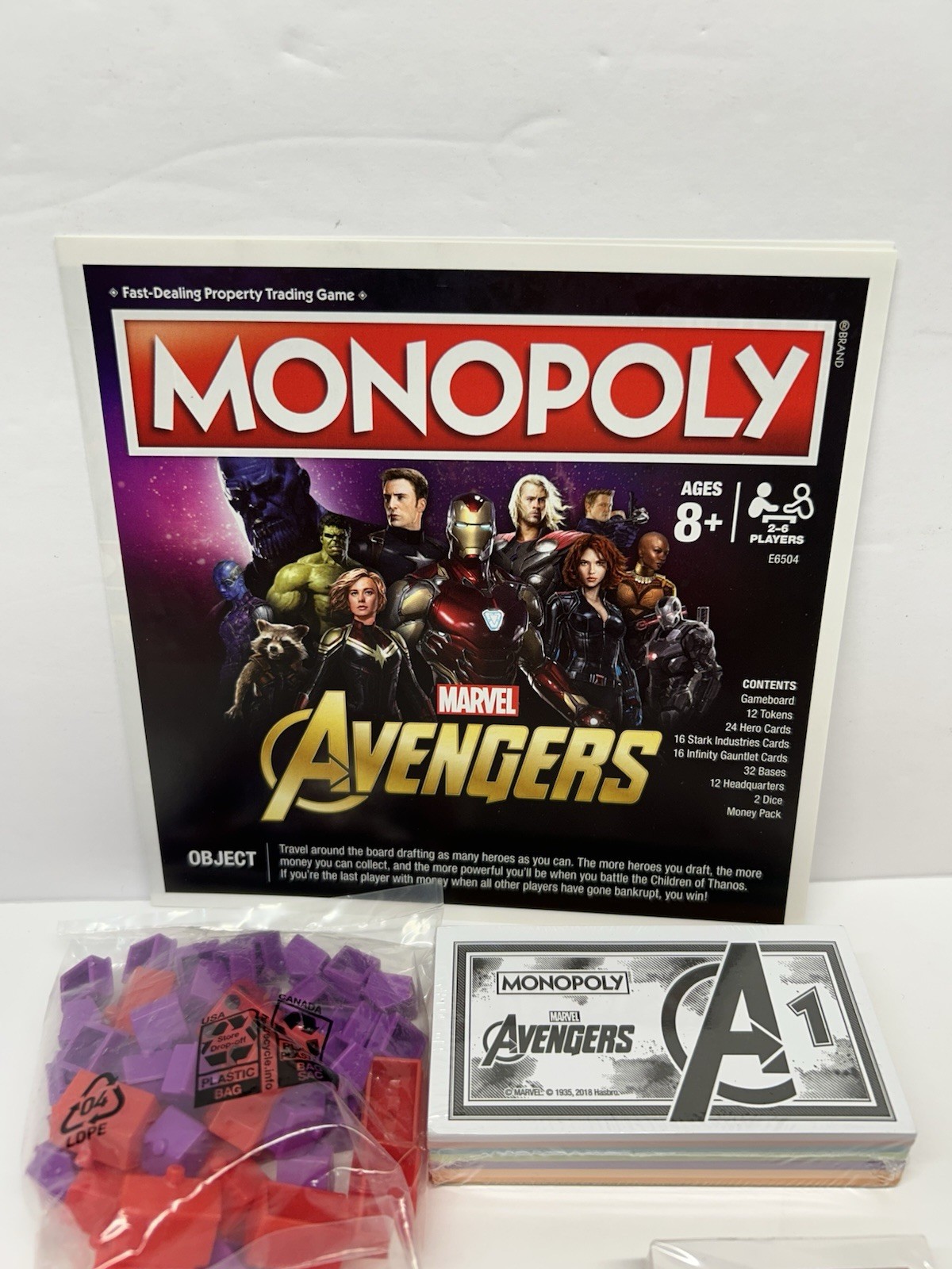 Monopoly Marvel Avengers Edition Board Game by Hasbro Open Box