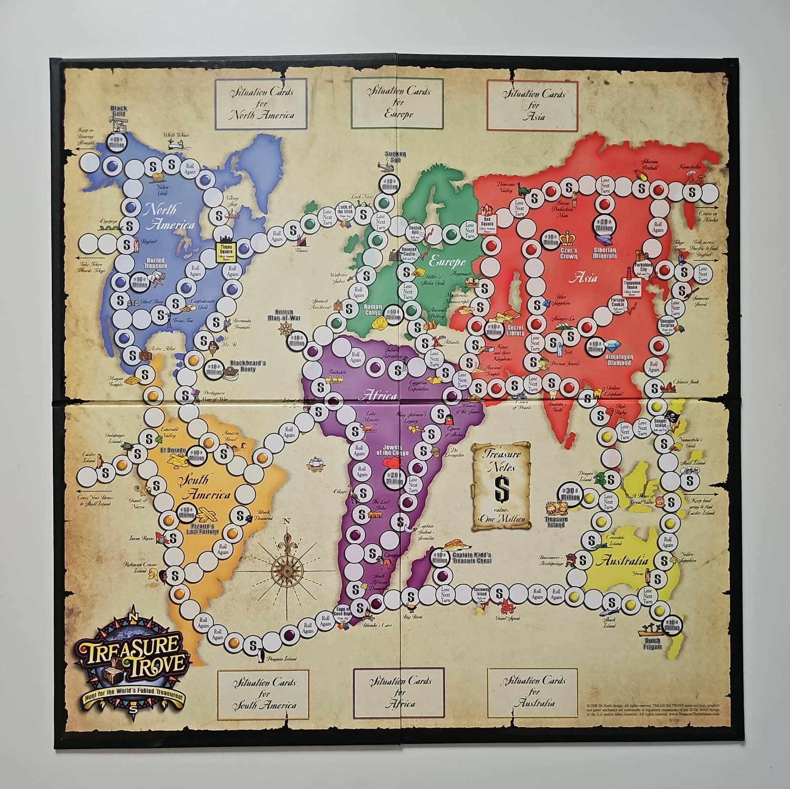Treasure Trove Board Game 2008 Family Kids Hunt Treasures Complete