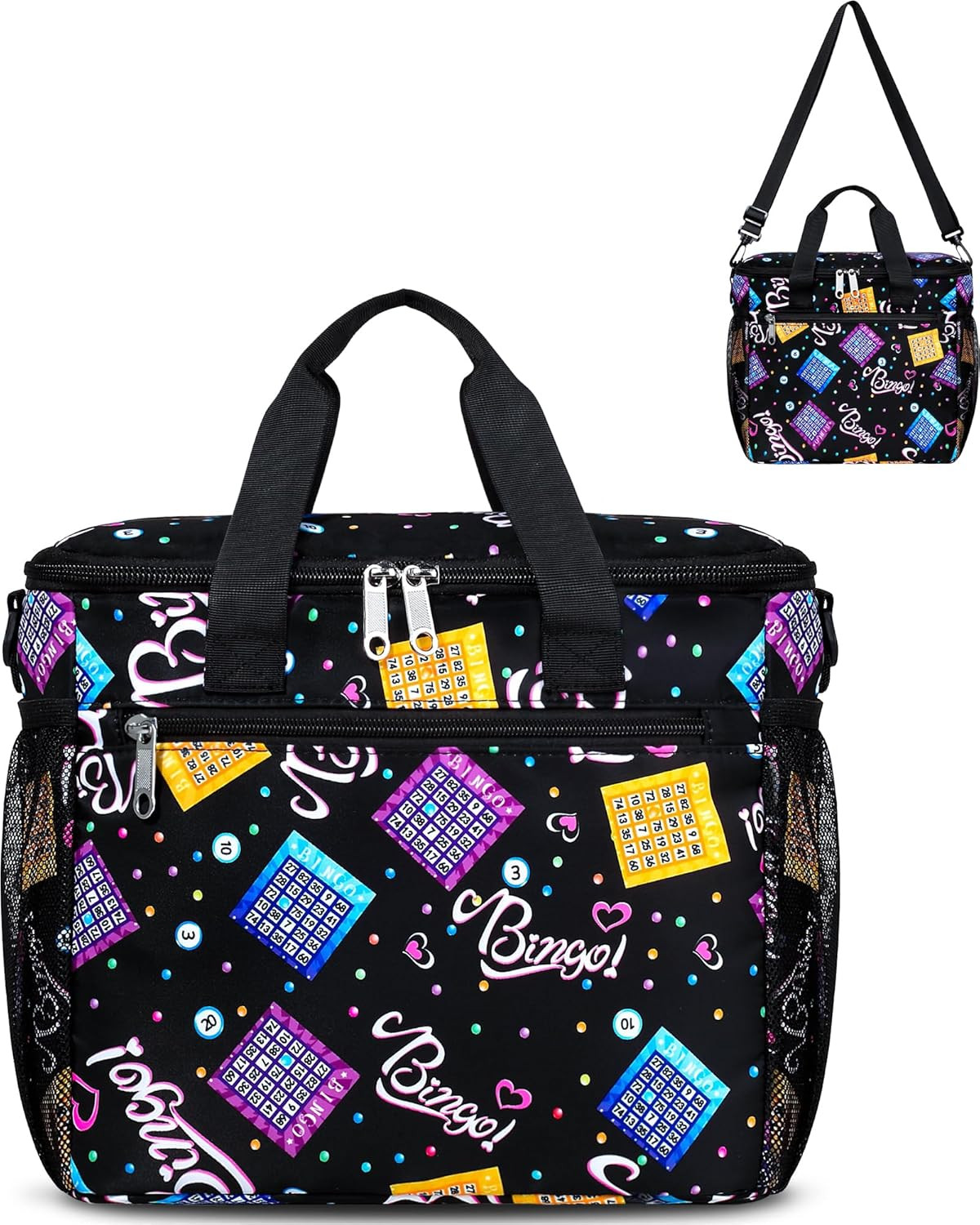 Bingo Bag for Bingo Set Stuff Supplies Bingo Bags with Pockets for Bingo Daubers