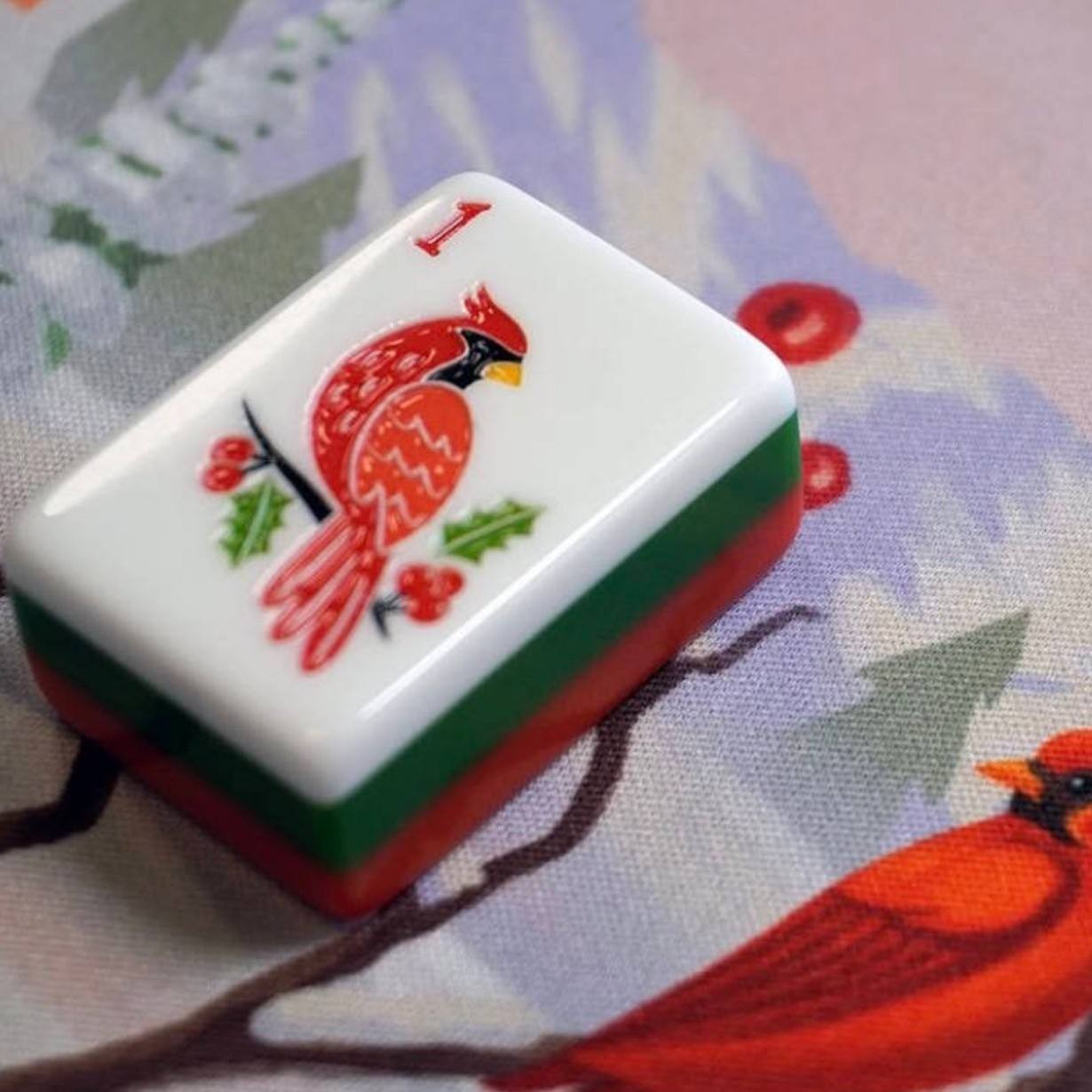 Christmas🎄Deer Pattern 4 Layers Acrylic American Mahjong Set Game Mahjong Tiles