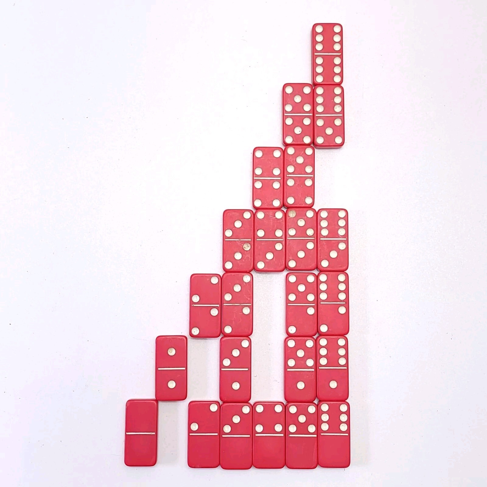 Vintage Cherry Red Dominoes 23 Incomplete Set 2″x1″x3/8″