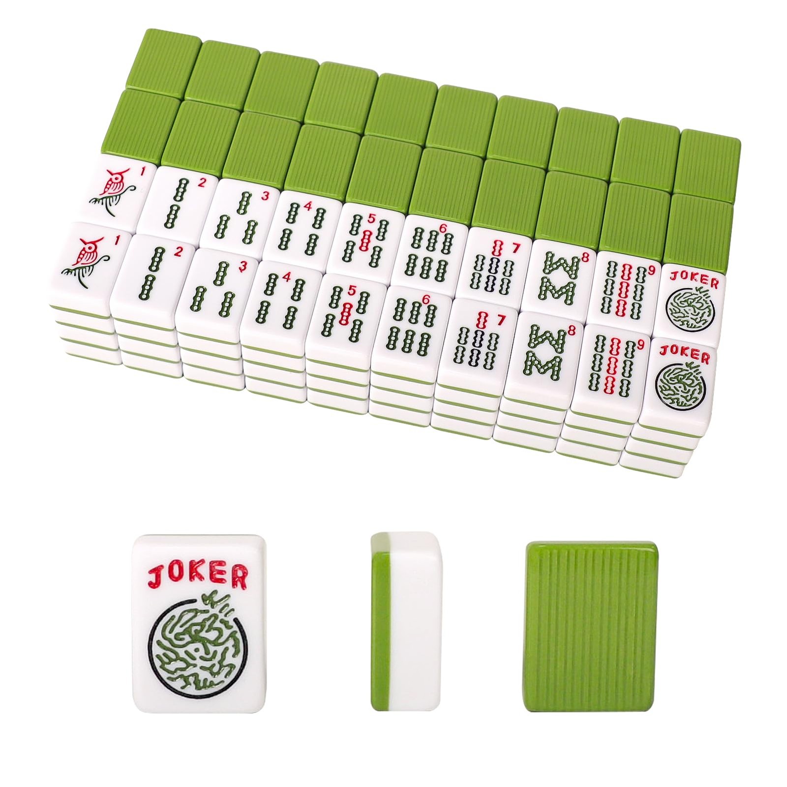 GUSTARIA Set of American Mahjong Tiles, 166 American Mahjong Tiles with Green…