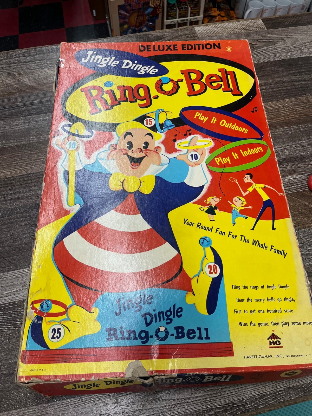 Vintage 1955 Jingle Dingle Ring O Bell Ring Toss Harett-GILMAR Game Complete