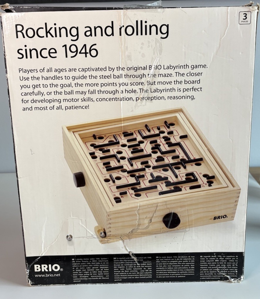 Brio Wooden Labyrinth Game 34000 With Original Box, No Balls