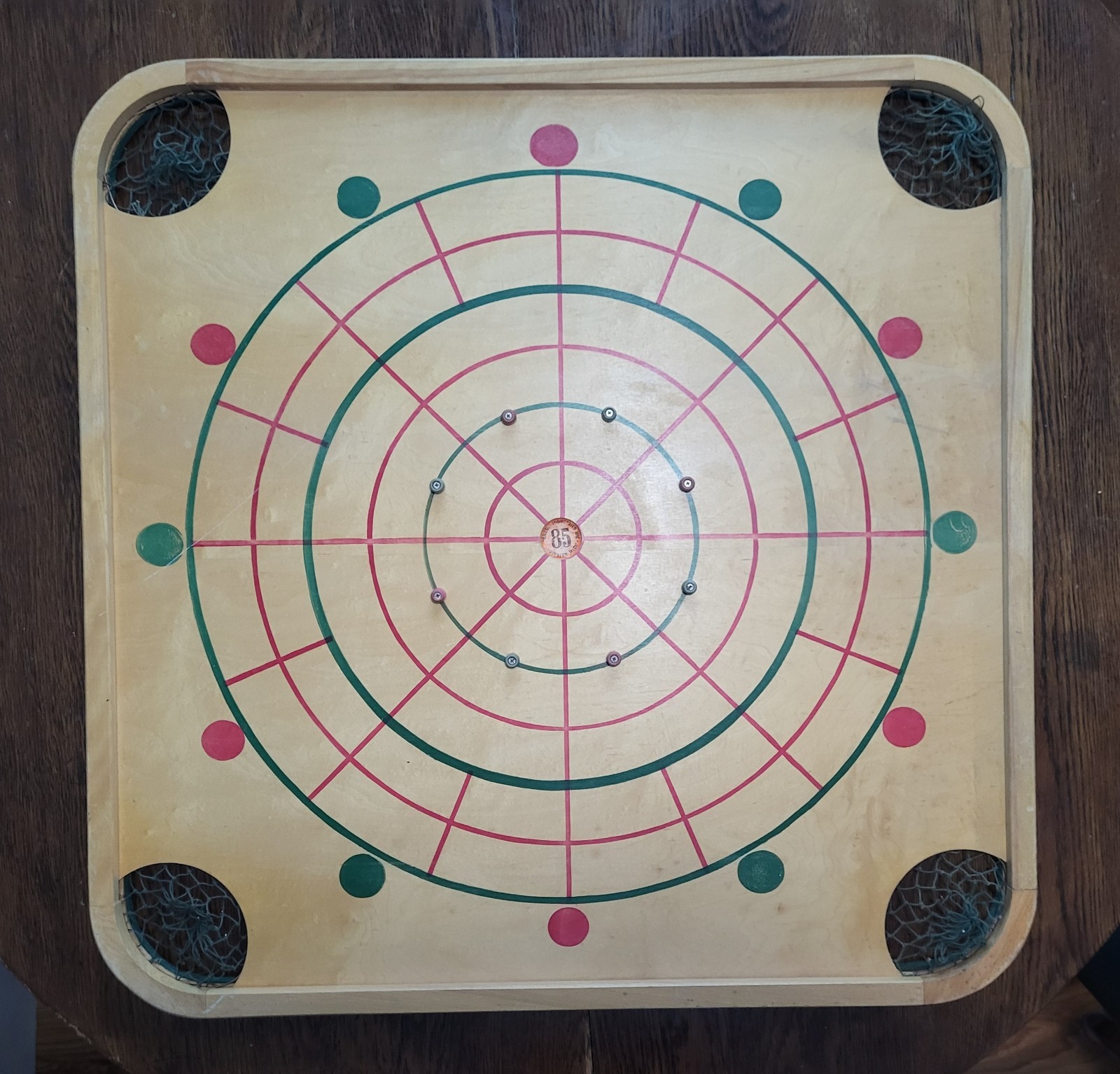 Vintage 1940`s Carrom Wood Game Board #85 ( no pieces )