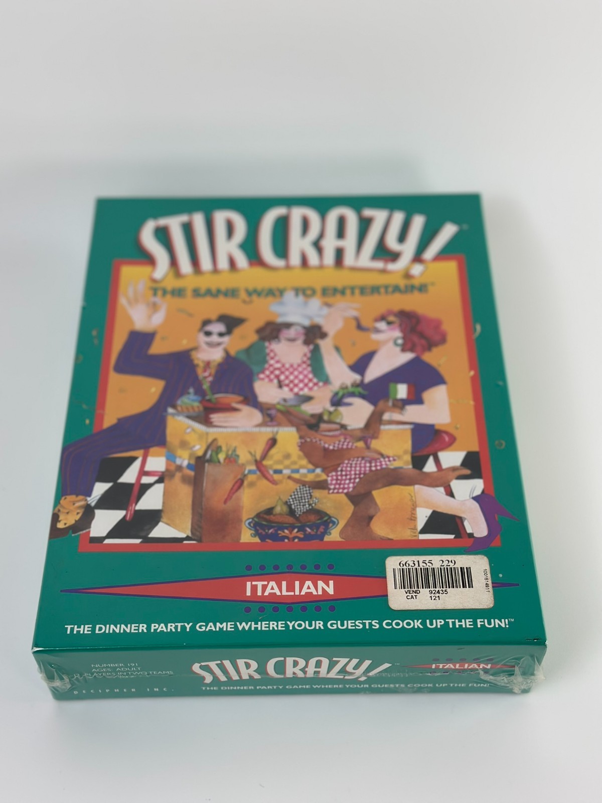 Stir Crazy Italian Dinner Party Game New Sealed Vintage 1996