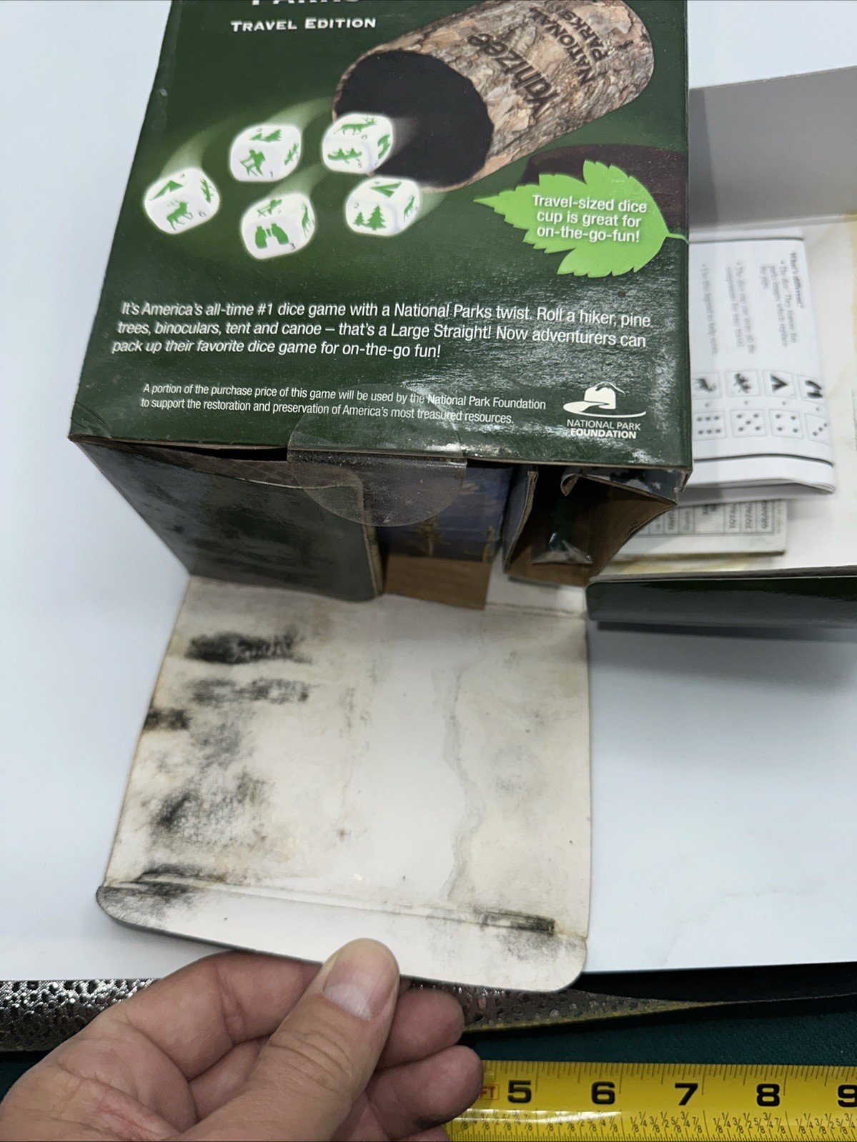 Hasbro Yahtzee National Parks Travel Edition Indoor/Outdoor New In Damaged Box
