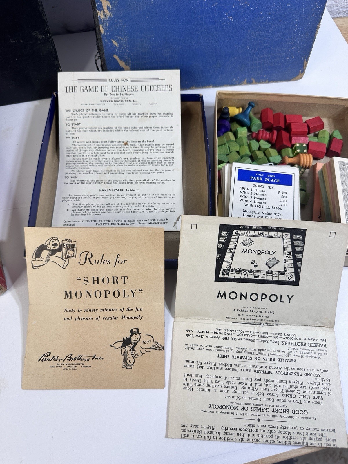 Vintage Monopoly Games 1940- 1950s Popular Edition 3 Boxes & 2 Boards