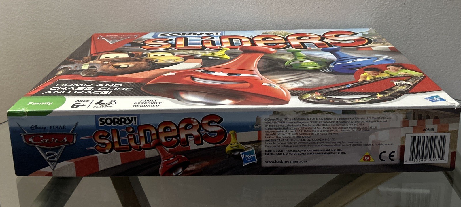 SORRY SLIDERS Disney Pixar CARS 2 Edition Game 2011 Hasbro COMPLETE