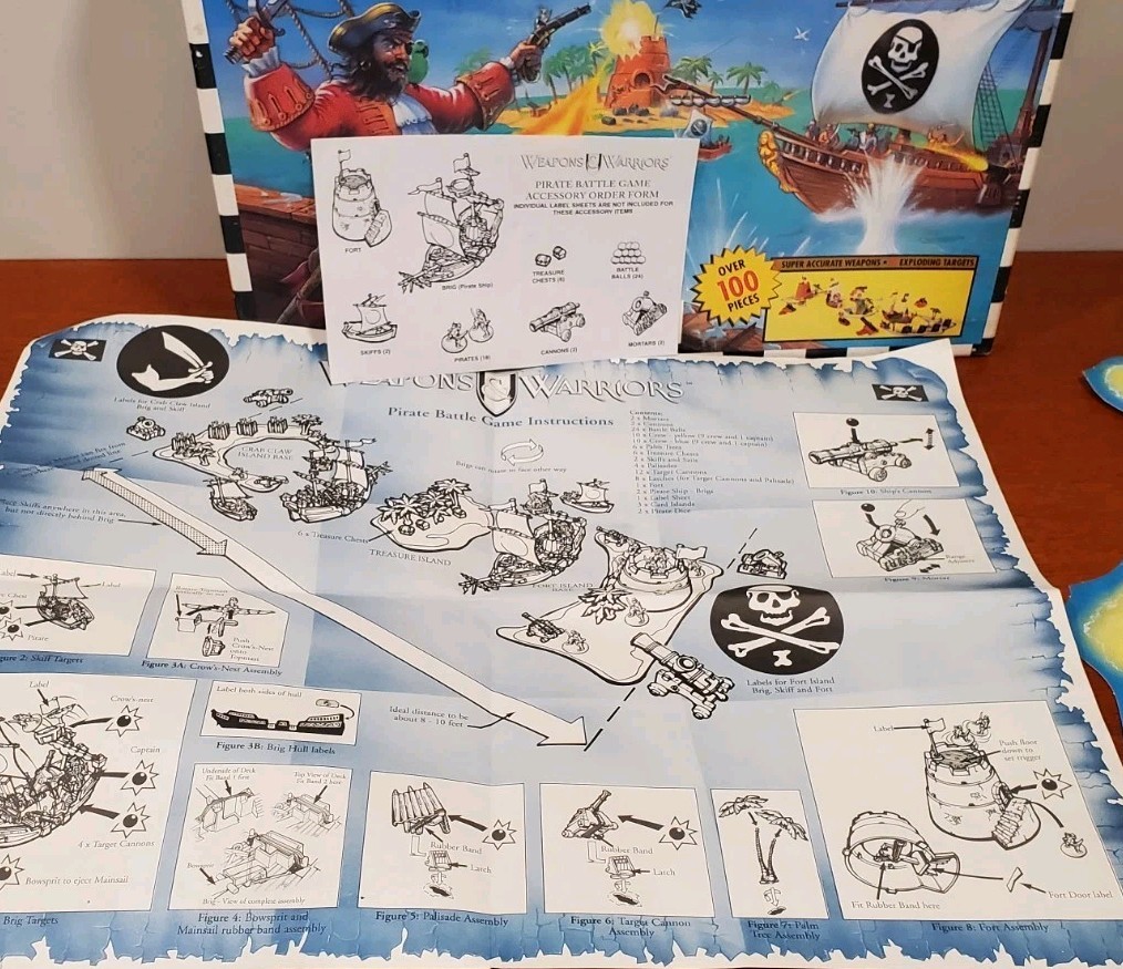 Weapons & Warriors Pirate Battle Board Game Role Playing Pressman 99% Complete