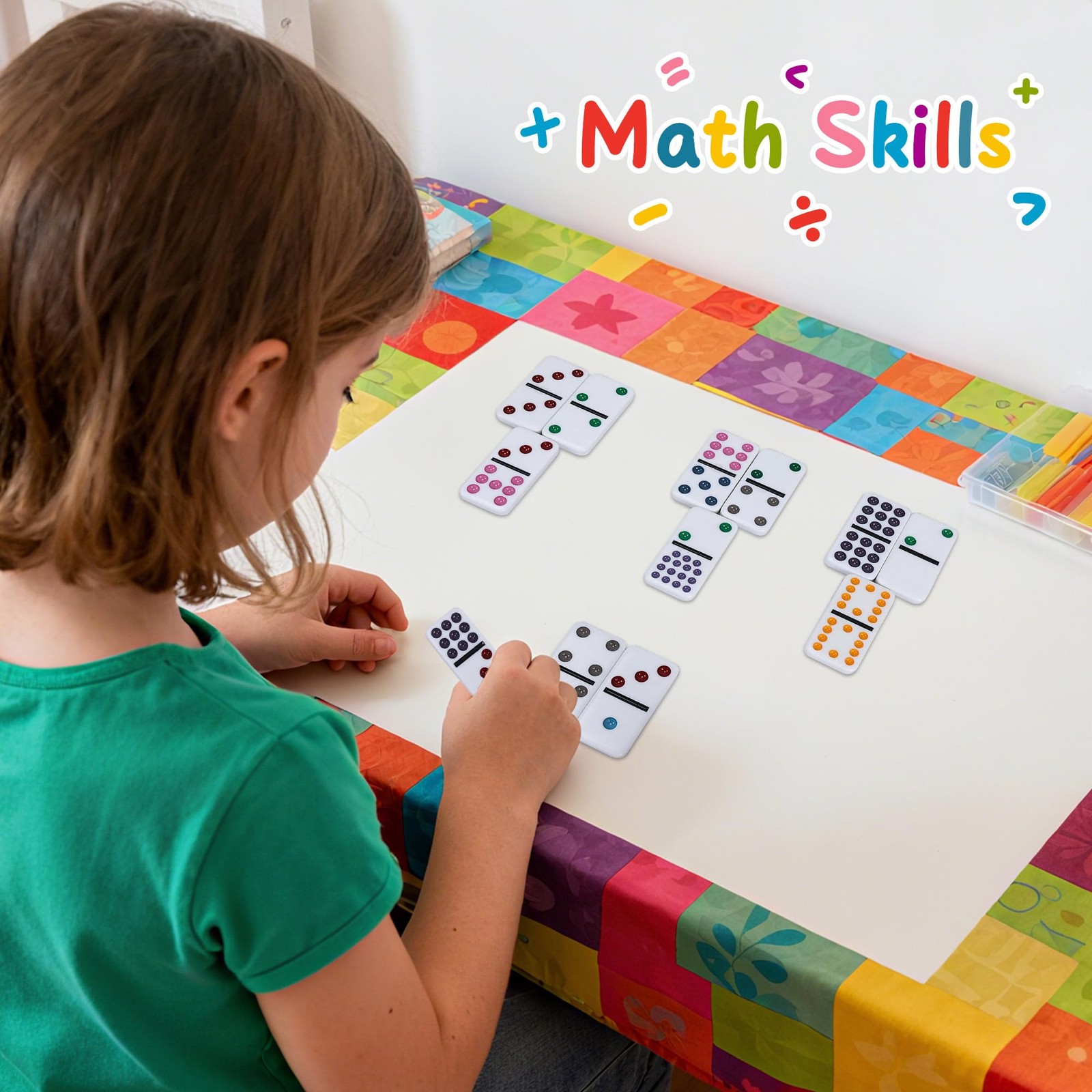 Double 15 Dominoes Set for Adults – Classic 136 Tiles Colored Dots Double Fif…