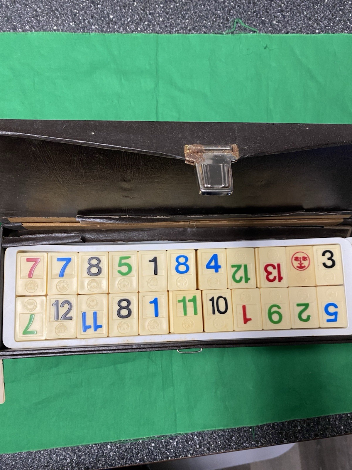Complete Set RUMMIFUN Slinky Brand VTG Family Game Faux Leather Carrying Case