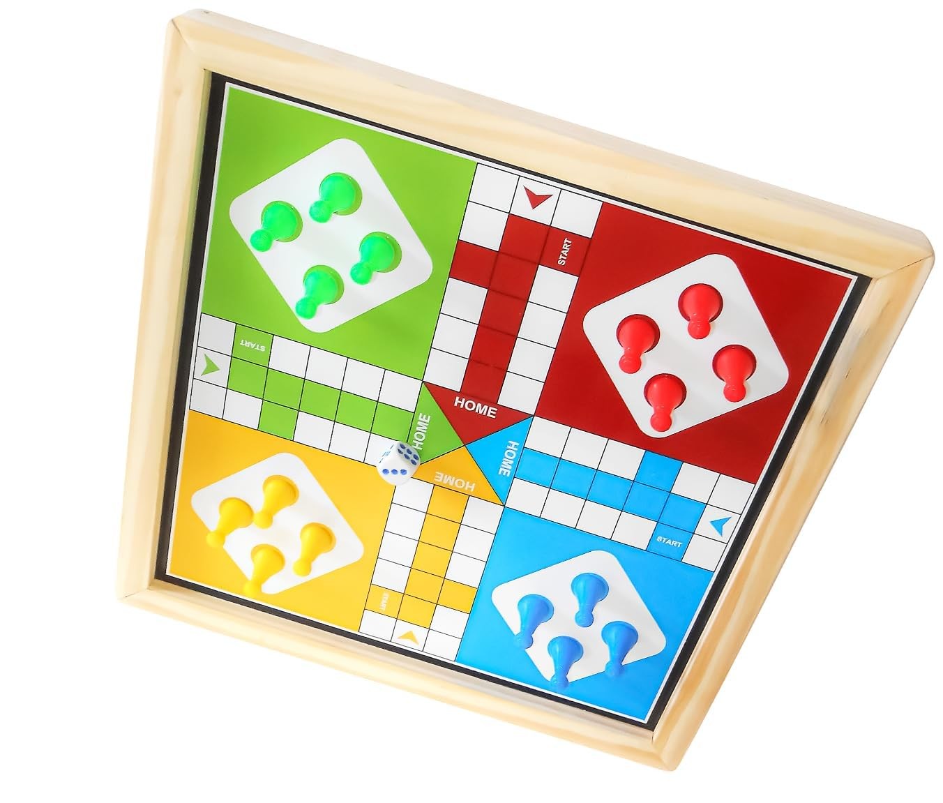 New Ludo + Snakes & Ladders Wooden Board Game 2-Pack for Adults & Kids