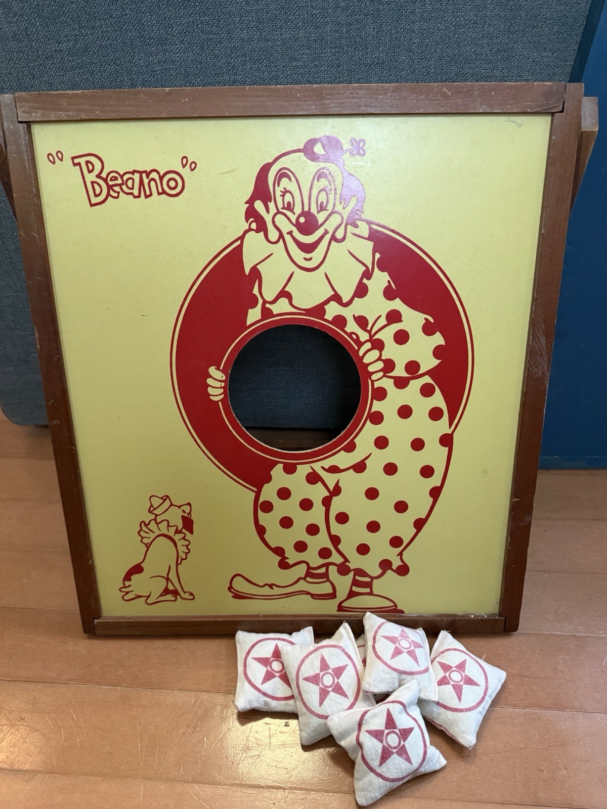 Vintage Beano the Clown Beanbag Toss Board Game with Original Decor Unique Retro