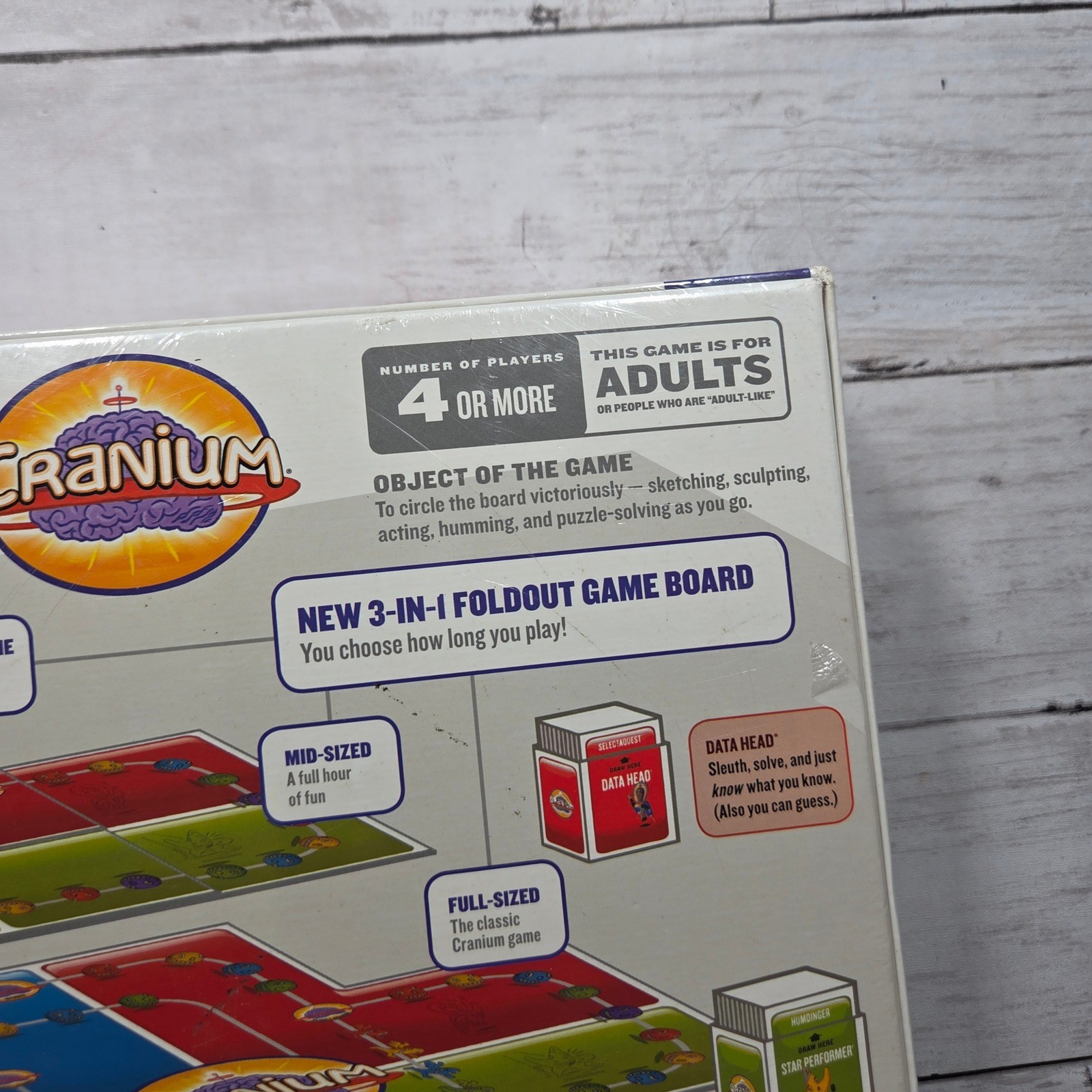 Hasbro Cranium Board Game 3-in-1 Foldout Board Adult 16+ Multi 600 New Cards NEW