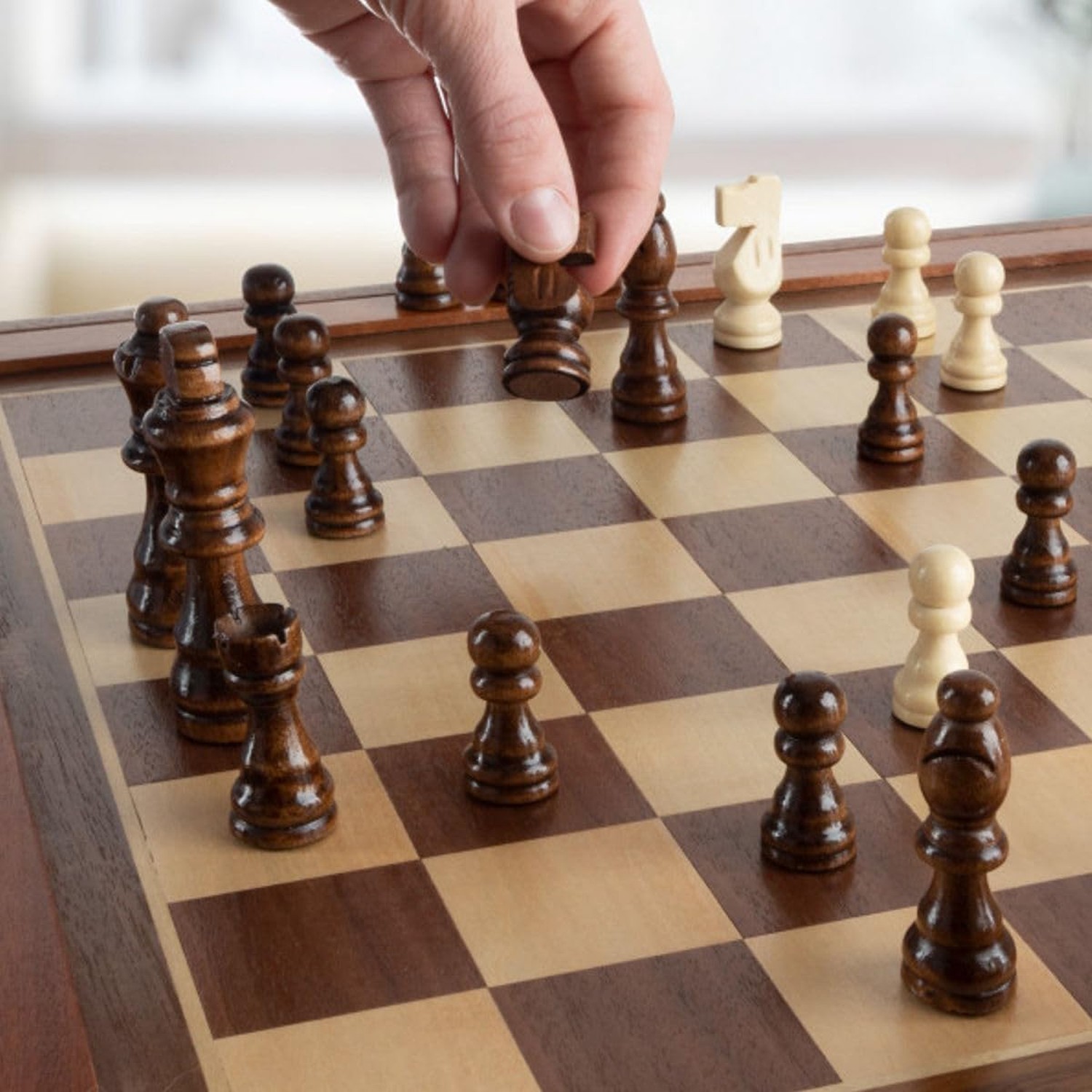 Game Table – Reversible Tabletop with Chess and Backgammon Gameboards – Game …