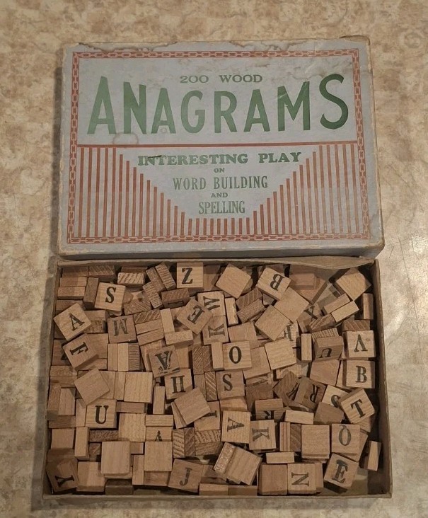200 Wood Anagrams Word Game 198 Wood Letter Tiles Early 1900s