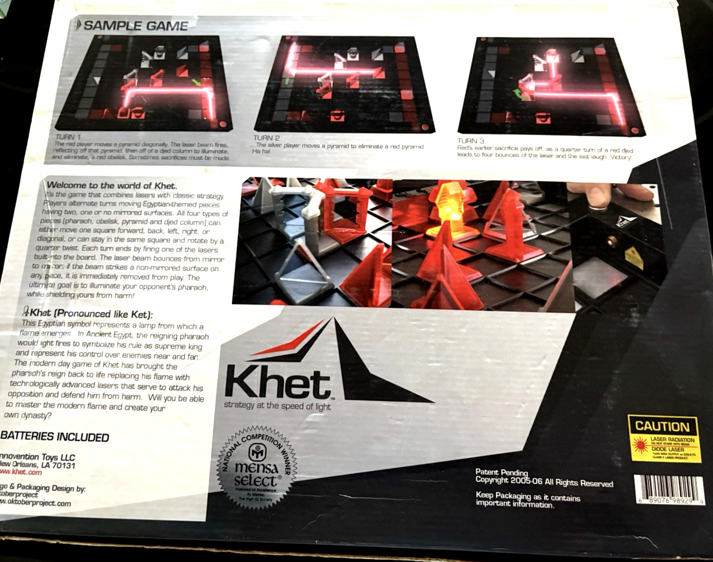 Khet The Laser Game Innovention Toys Works 100% Complete includes Beam Splitters