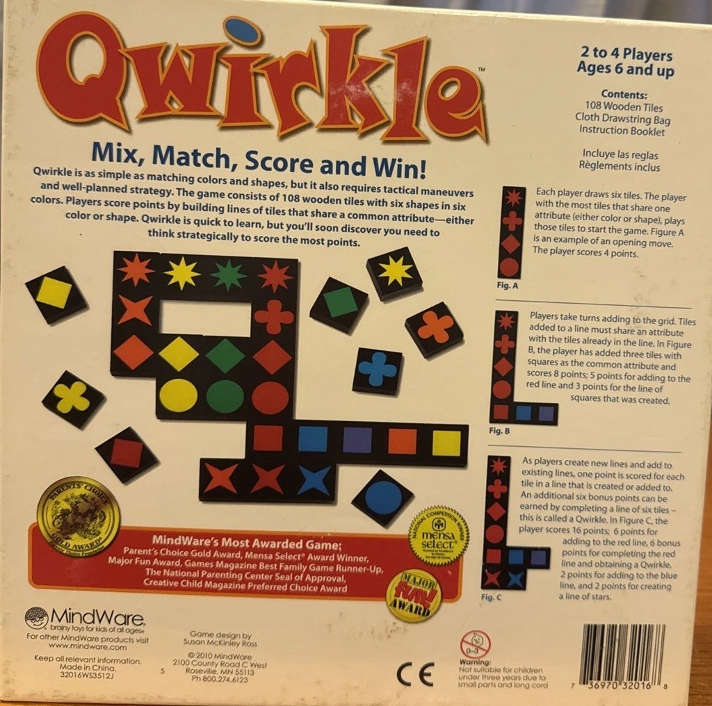 MindWare Qwirkle Board Game Complete
