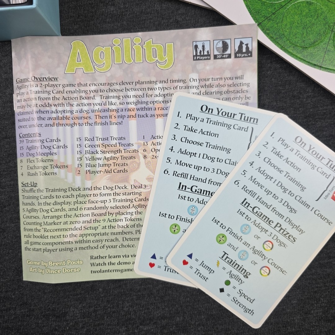 Agility Board Game 2-Player Dog Training Two Lanterns Unpunched Golden Geek