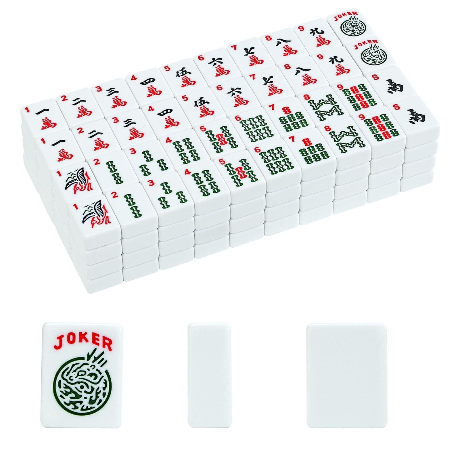GUSTARIA 1.2″ American Mahjong Tiles, 166 Tiles 4.6 x 8.9 x 1.9 inches, White