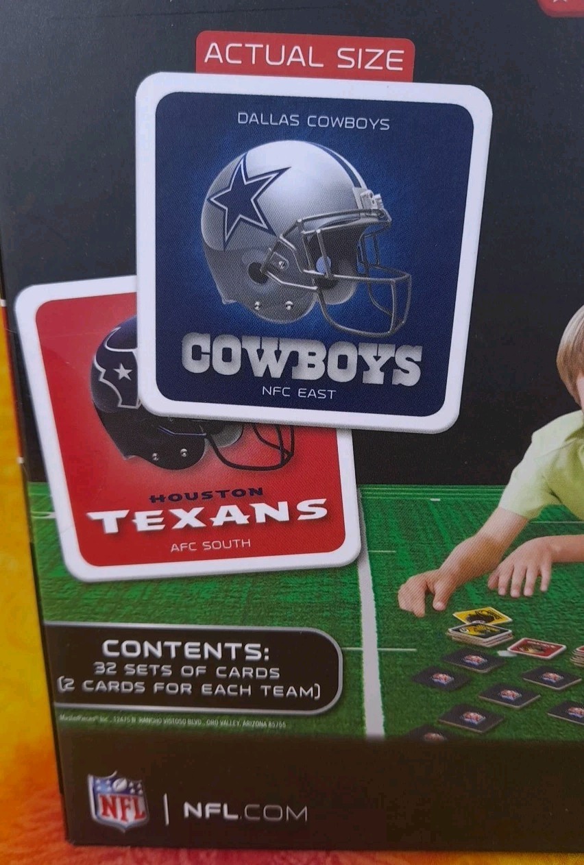 NFL Matching Game – All 32 Teams – 64 Card Memory Game – New Ages 3+