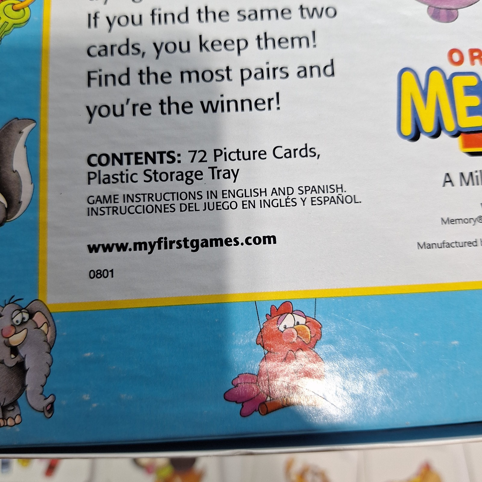 Vintage Original Memory Matching Game 2001 Milton Bradley *INCOMPLETE * 33 of 36