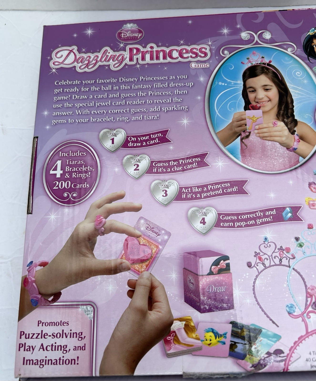 DAZZLING DISNEY PRINCESS Jewelry Tiara Game Complete Belle , Cinderella , Ariel