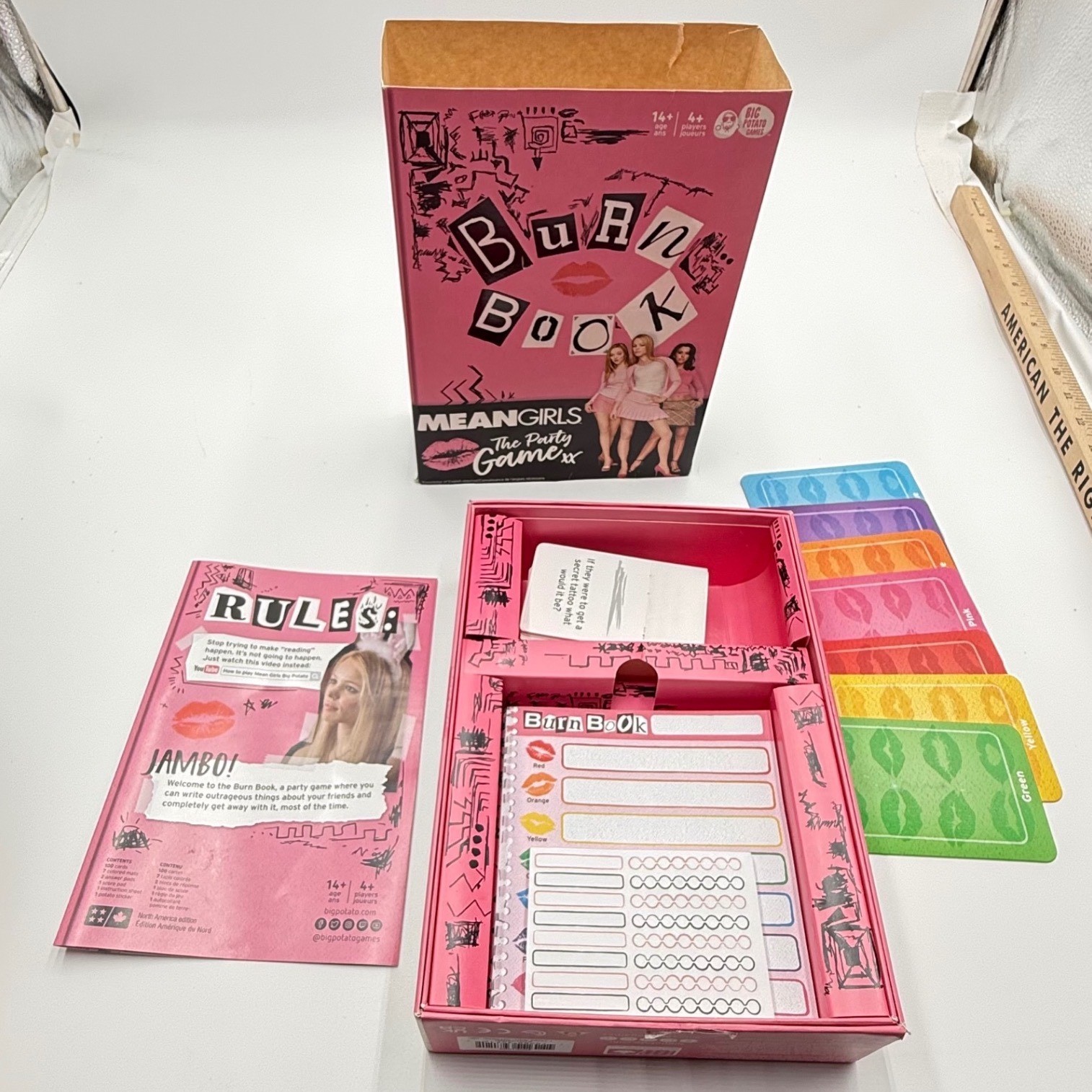 Mean Girls The Party Game Burn Book Big Potato Games 2021 Movie Trivia Pink Box